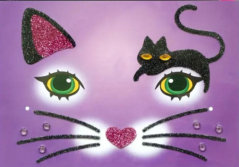 Gesichts-Sticker Katze / Maus