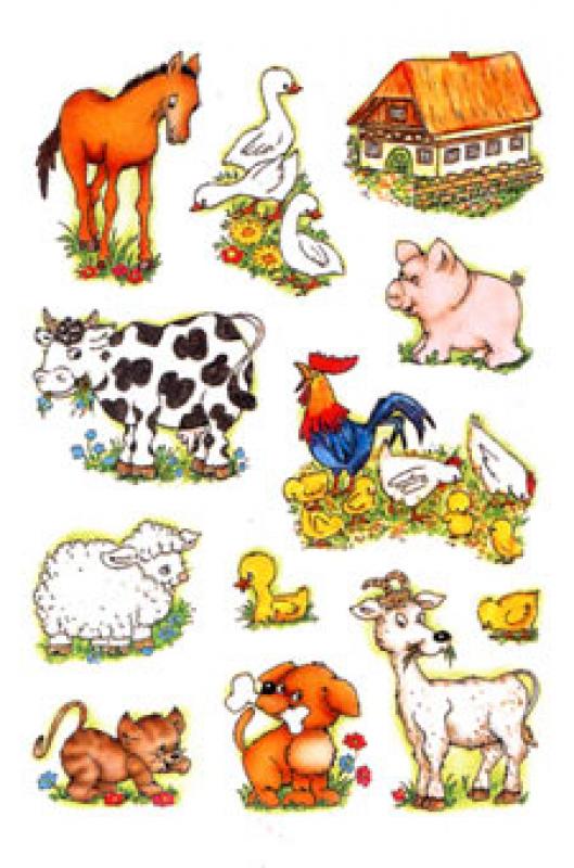 12x Klebebild Bauernhoftiere Bauernhof Tiere Sticker Aufkleber Farm Mitgebsel 