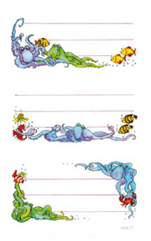 Book labels octopus for booklets