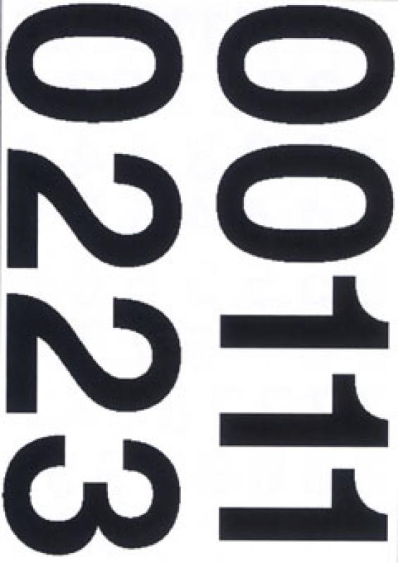 Weatherproof foil numbers 33 mm black