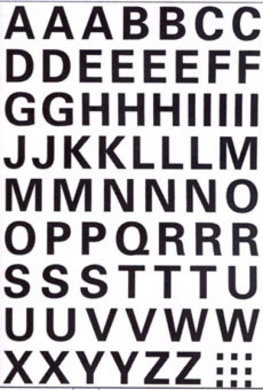 Weatherproof foil letters 10 mm black