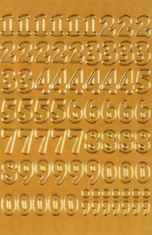 Sticker Zahlen gold