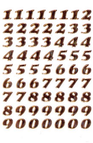 Sticker embossed gold numbers 8 mm