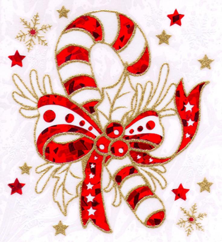 Candy cane red glittery gold