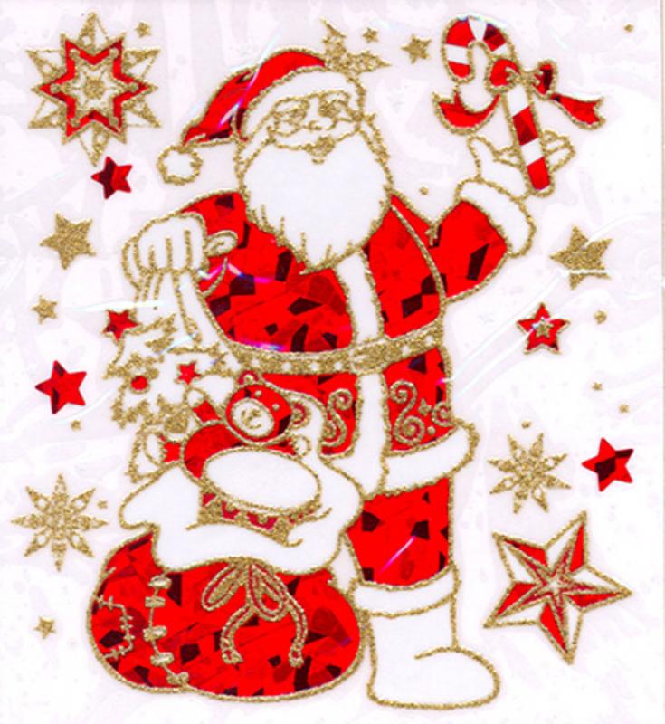 Weihnachtsmann rot gold beglimmert