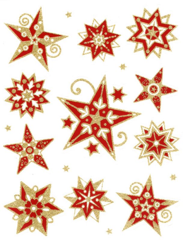 Star glittery red gold