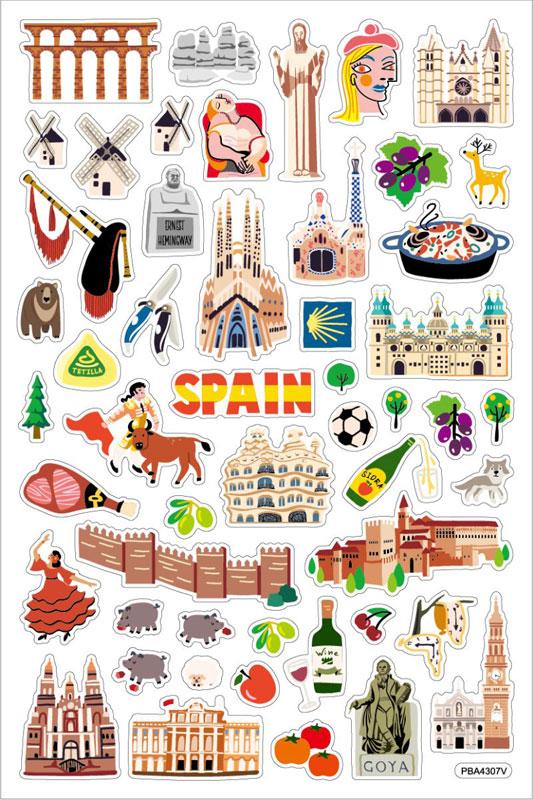 Schaum Sticker Spanien mit Landkarte