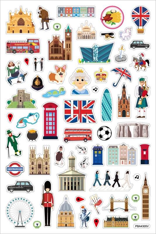 Schaum Sticker Großbritannien mit Landkarte