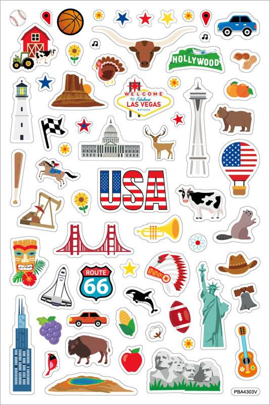 Schaum Sticker USA mit Landkarte