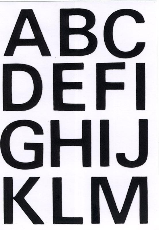 Weatherproof foil letters 25 mm black