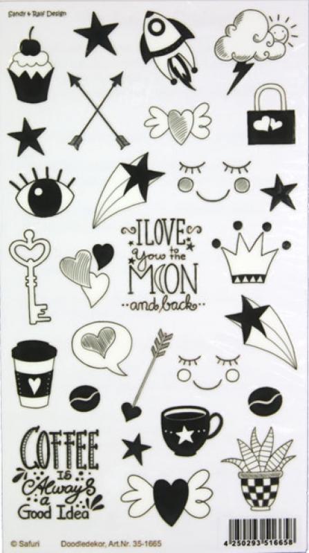 Porzellansticker Doodledekor