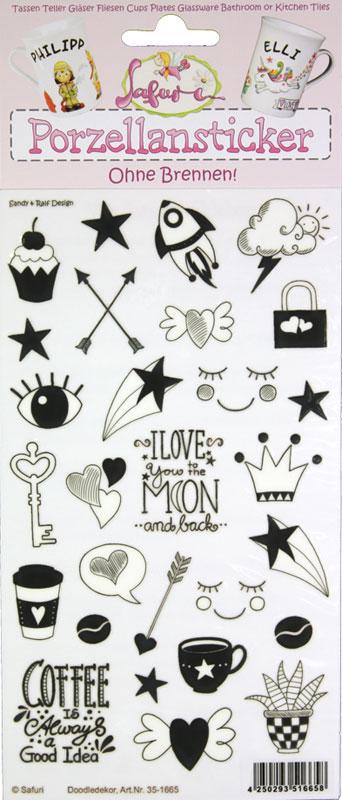 Porzellansticker Doodledekor