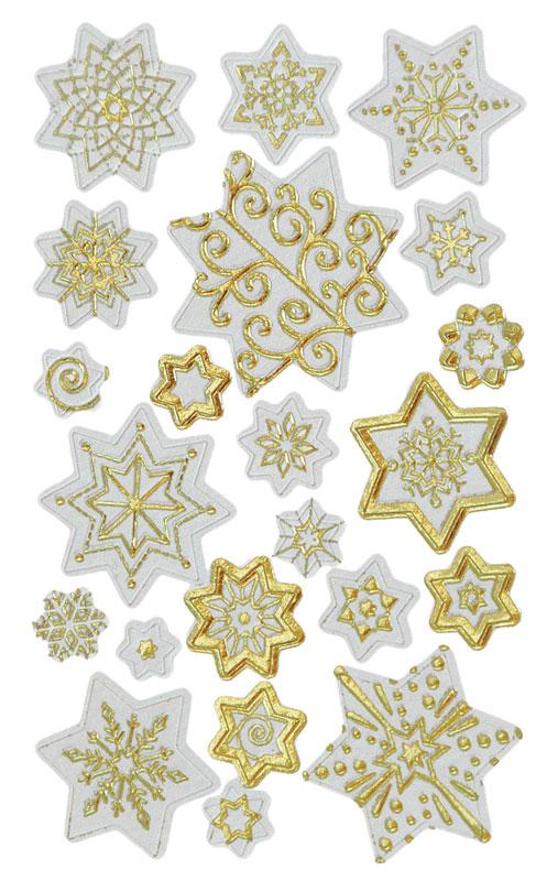 Stars white paper sticker