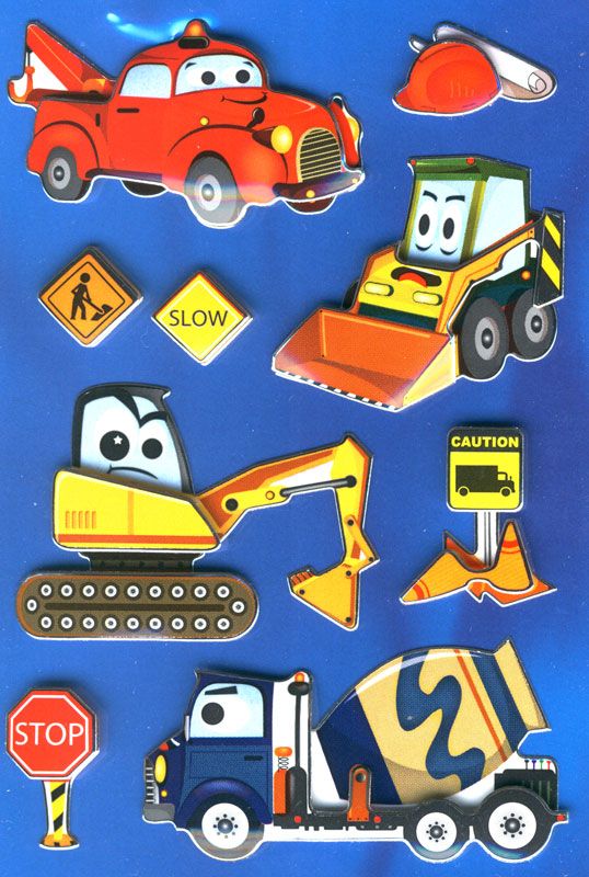 3D Sticker Baustellenfahrzeuge