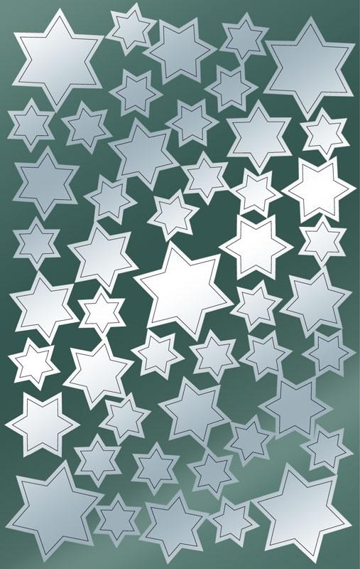 Christmas stars shine silver foil