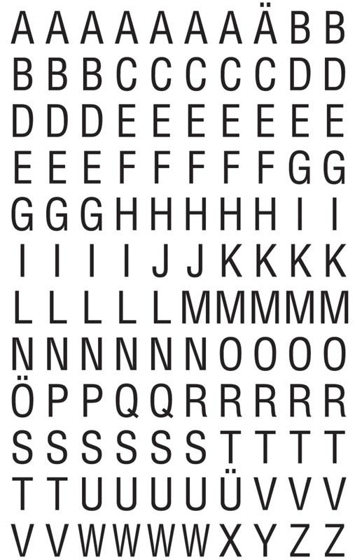 Film white letters 5 mm