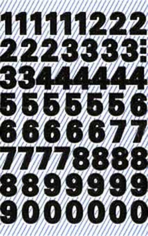 Weatherproof foil numbers 9,5 mm