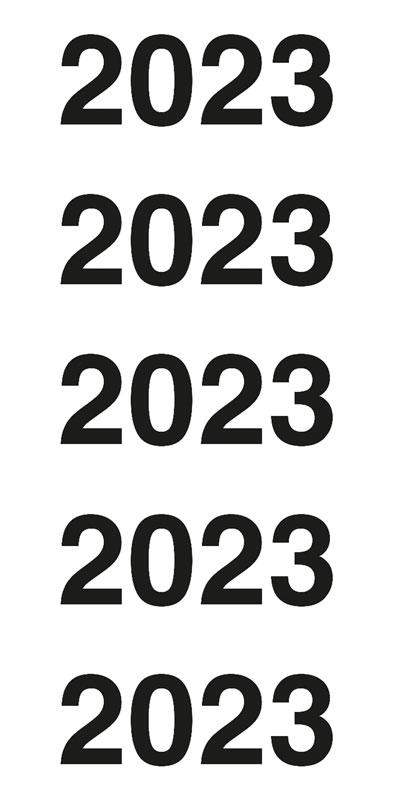 Year dates 2023 white