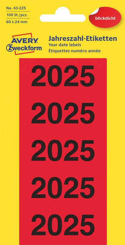 Year dates 2025 red