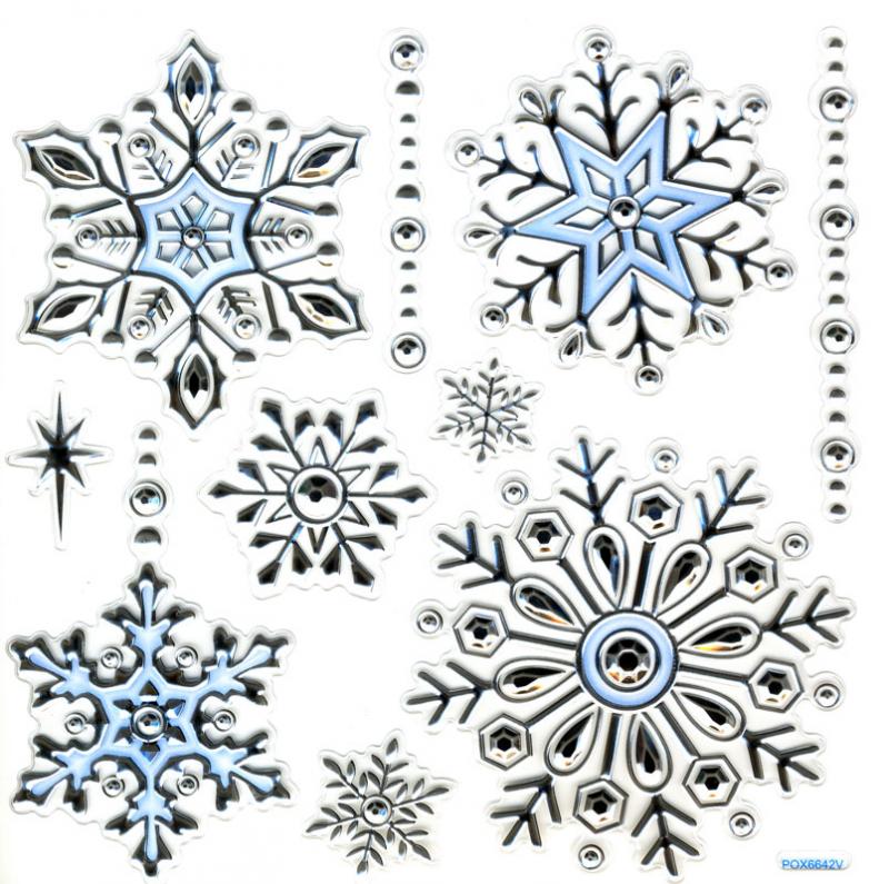 Wand - Fensterdeko Weihnachten Schneeflocken gepraegt