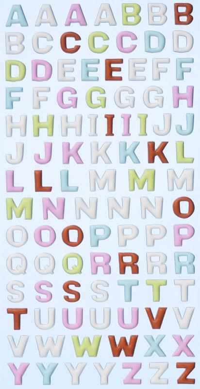 SOFTY - sticker pastel capital letters 9 mm