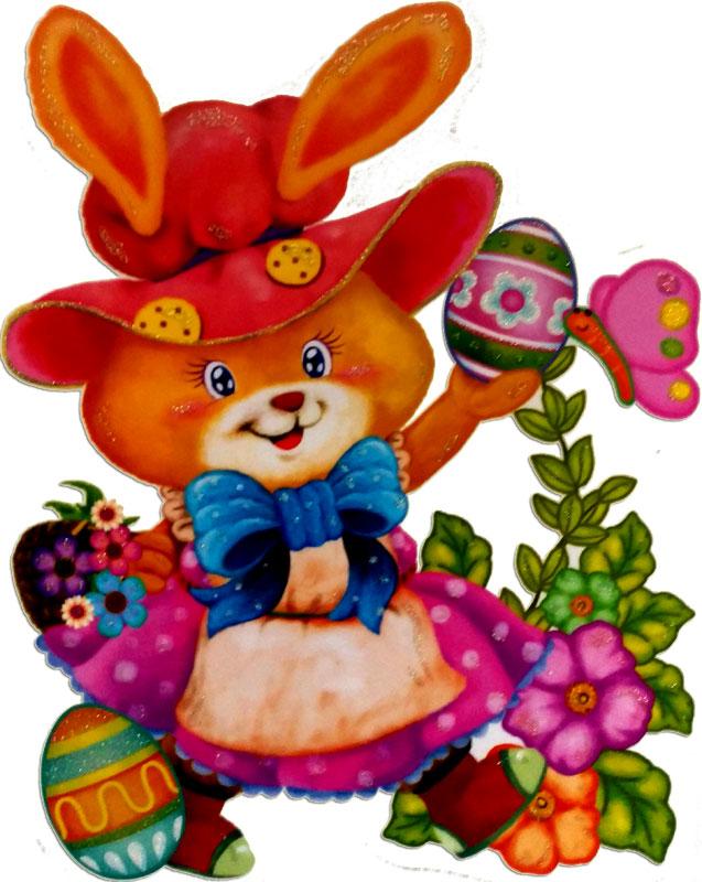Easter Bunny picture window glittering