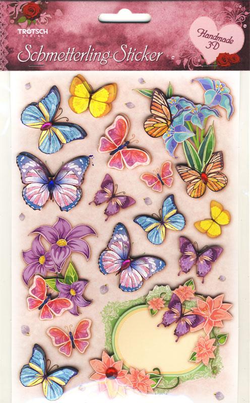 Schmetterling-Sticker mit Glimmer u Schmuck