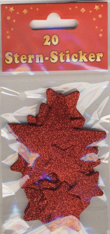 20 Edel Sticker Sterne rot