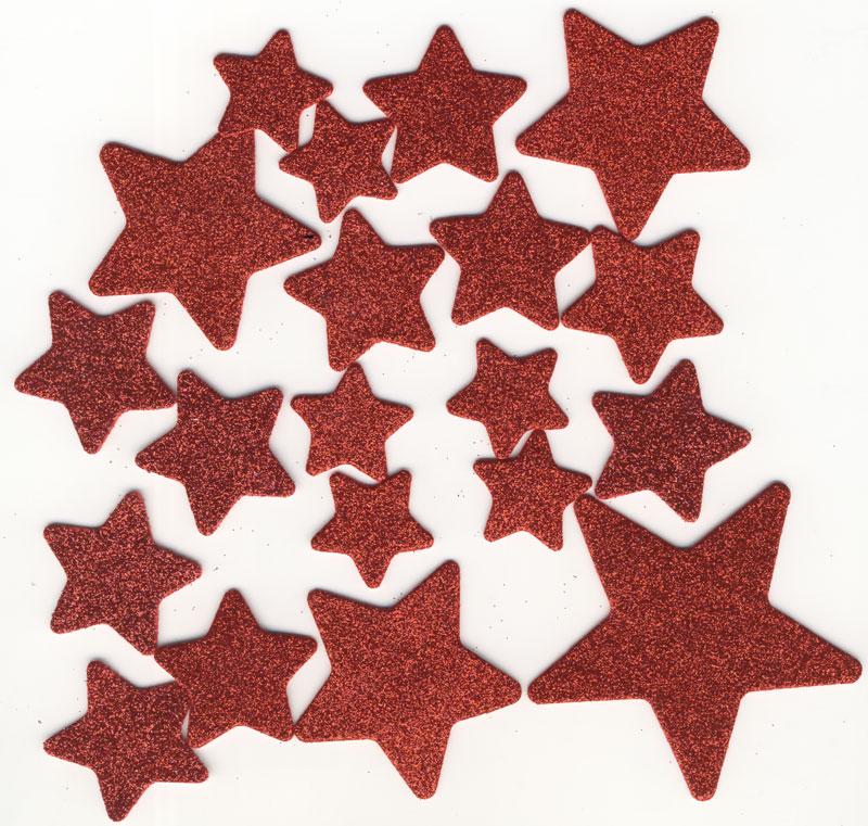 20 Edel Sticker Sterne rot