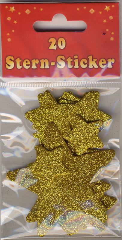 20 Edel Sticker Sterne gold