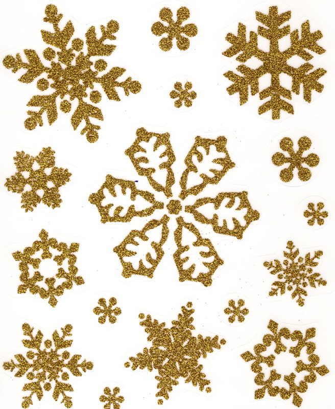 Window image Snowflakes gold mica