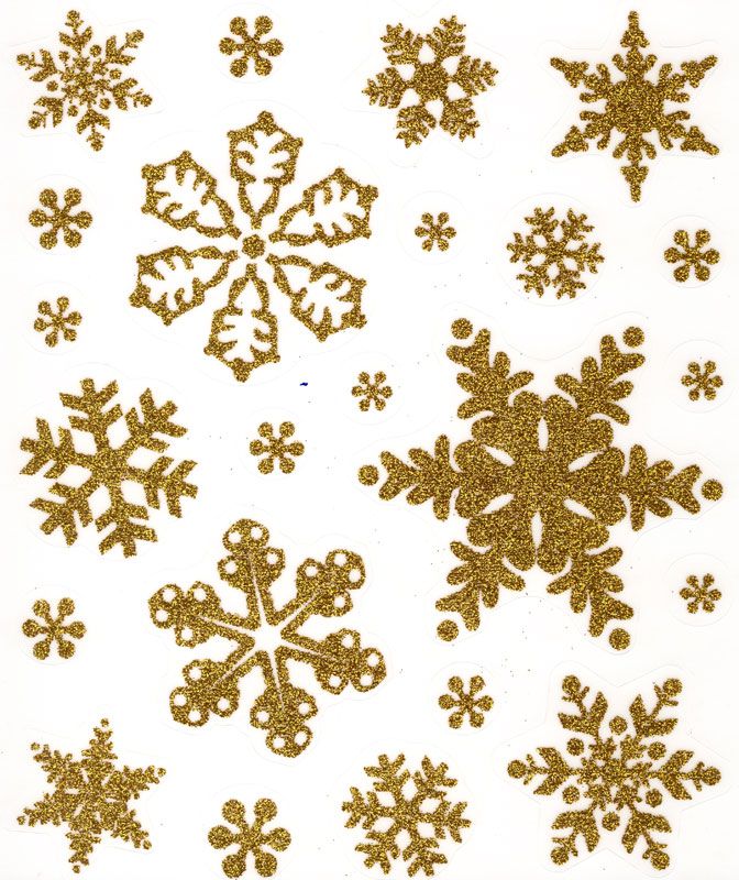 Window image Snowflakes gold mica