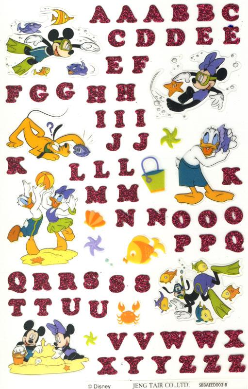 Mickey Minni Mouse Letters Stickers