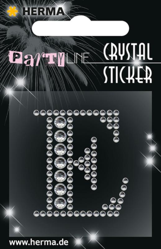 Party Line Crystal Sticker Letter E