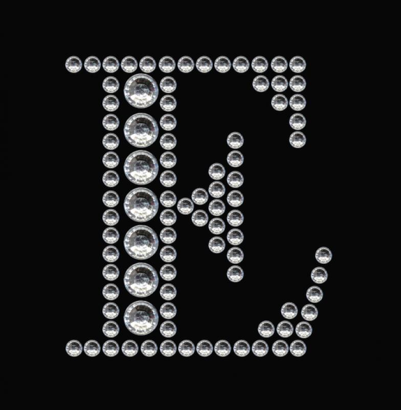 Party Line Crystal Sticker Letter E