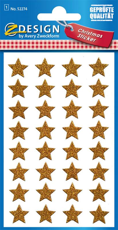 Edel Sticker Sterne gold