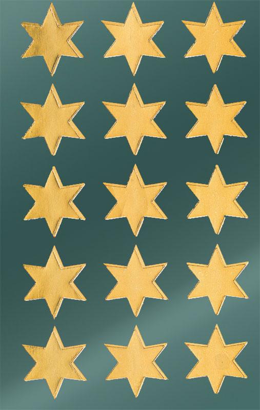 Glanzfolie Sticker 30 Sterne gold