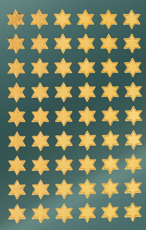 Glanzfolie Sticker 108 Sterne gold