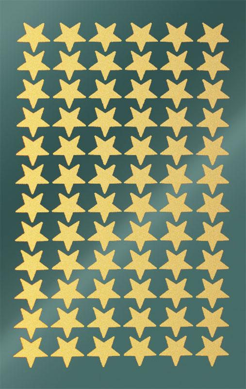 Glanzfolie Sticker 144 Sterne gold