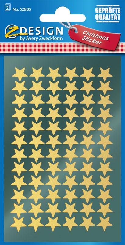 Glanzfolie Sticker 144 Sterne gold