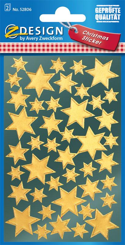 Shiny foil stickers gold star