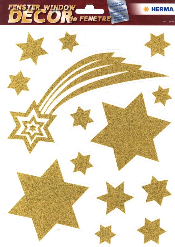 Sterne mit Schweif gold