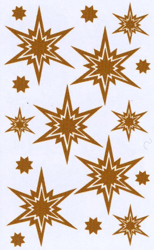 Star sticker gold embossing
