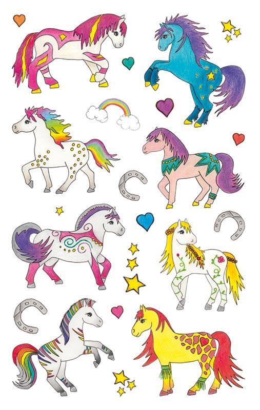 Paper Sticker Horses embossed