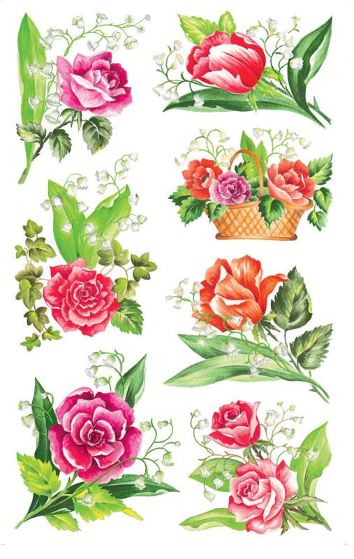 Flowers Paper Sticker Roses