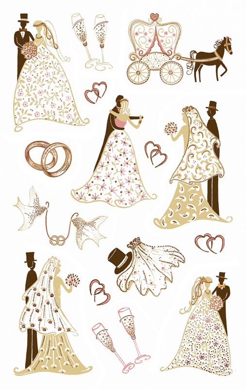 Premium Papier Sticker Brautpaar