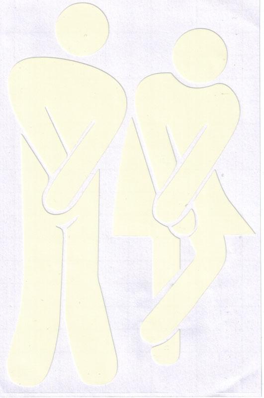 Luminous toilet sticker woman-man