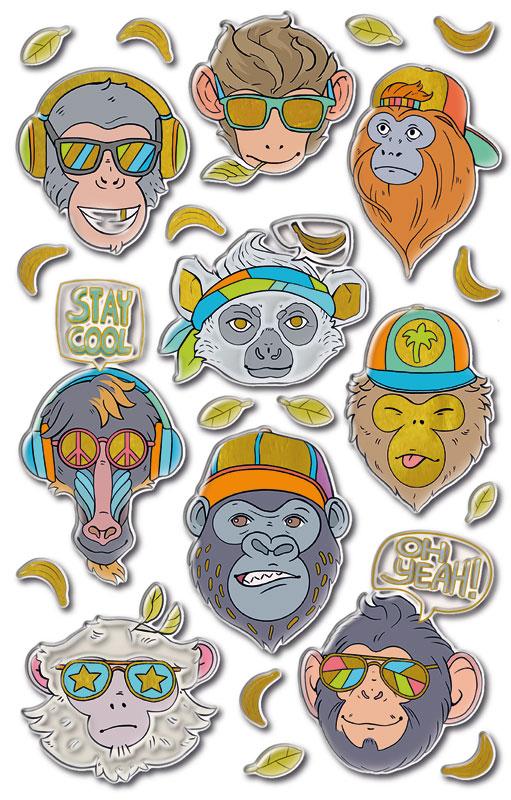 Puffy Sticker Affe 23 Aufkleber