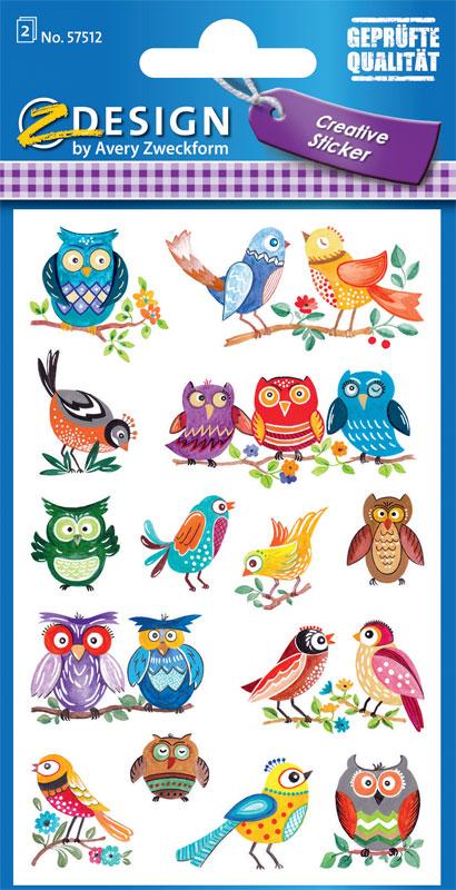 Birds Paper Sticker colorful