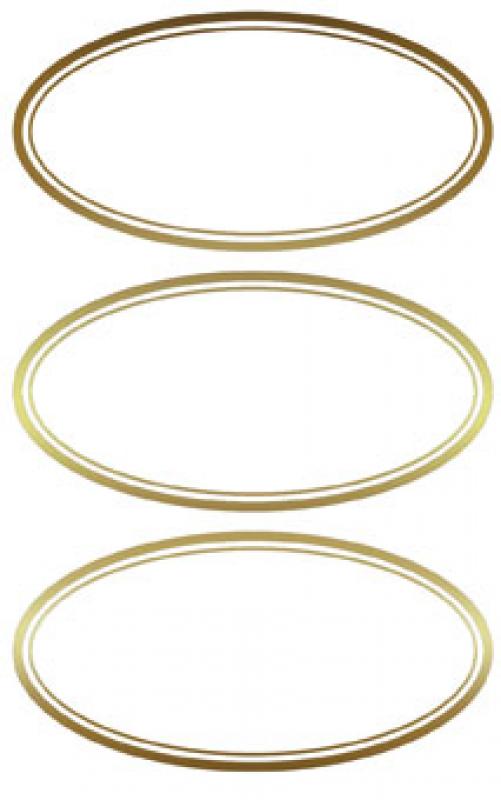Household labels gold embossing